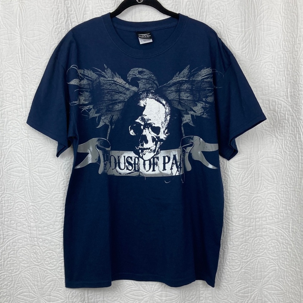 House of Pain Men's Blue Graphic T-Shirt sz Large